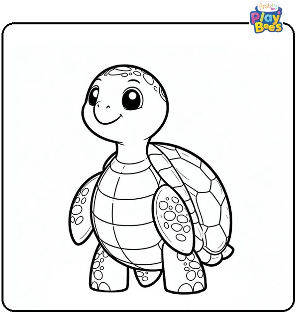 Standing Turtle Coloring Page