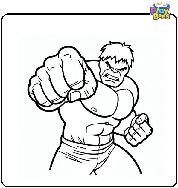 Strong Punch From Hulk Coloring Page Strong Punch From Hulk Coloring Page