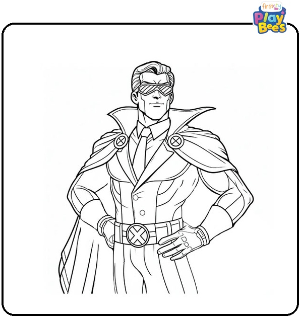 Superhero Professor X Coloring Page