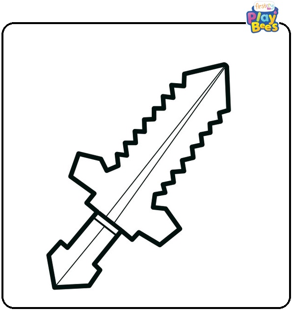 Sword Minecraft Coloring Page Sword Minecraft Coloring Page