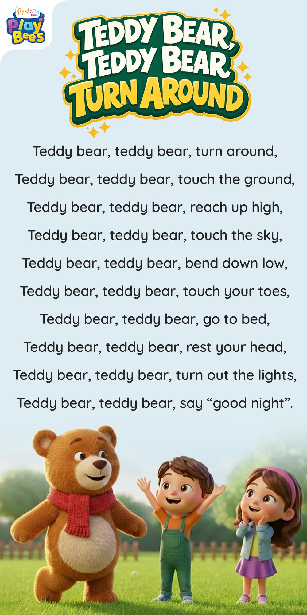 Teddy Bear, Teddy Bear, Turn Around Song Lyrics