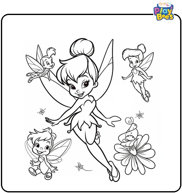 Tinkerbell and Friends Coloring Page Tinkerbell and Friends Coloring Page