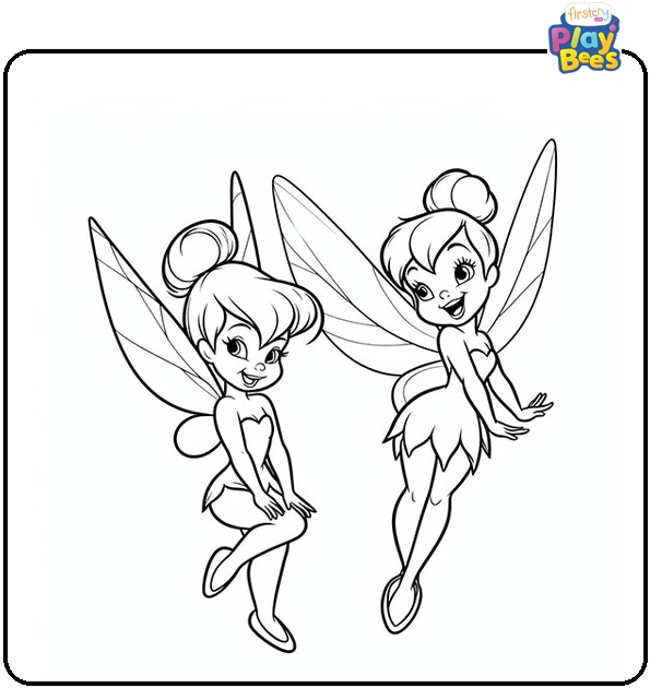 Tinkerbell and Periwinkle Coloring Page Tinkerbell and Periwinkle Coloring Page