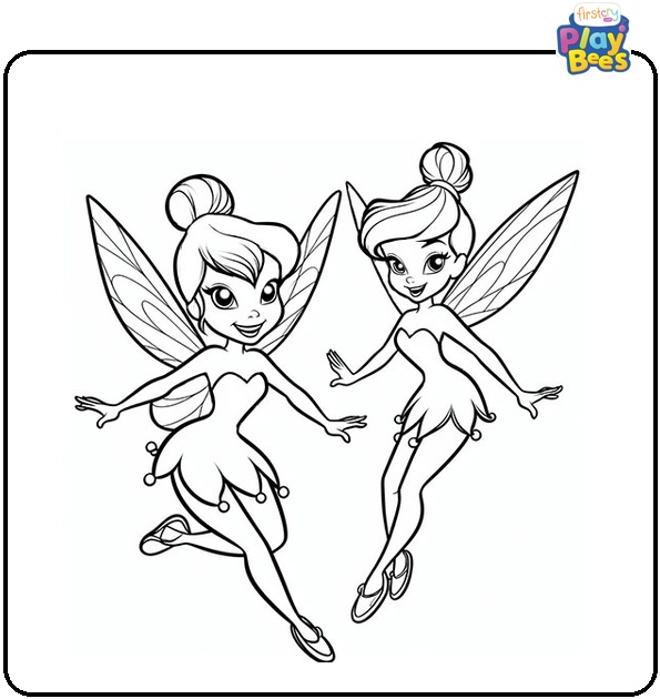 Tinkerbell and Vidia Coloring Page Tinkerbell and Vidia Coloring Page