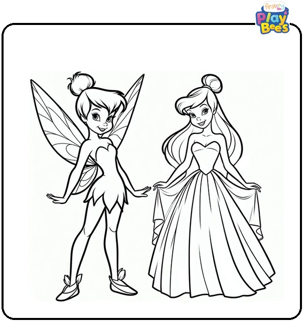 Tinkerbell and Zarina Coloring Page Tinkerbell and Zarina Coloring Page