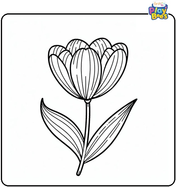 Tulip Flower Coloring Page
