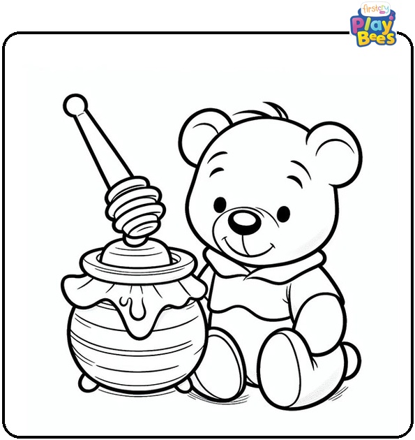 Winnie The Pooh And Honey Coloring Page Winnie The Pooh And Honey Coloring Page
