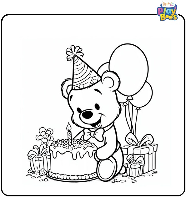 Winnie The Pooh Birthday Coloring Page Winnie The Pooh Birthday Coloring Page