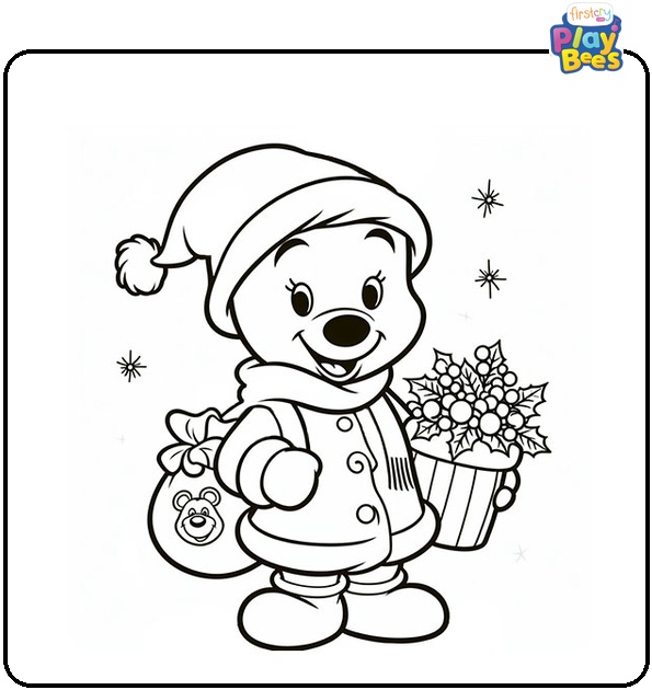 Winnie The Pooh Christmas Coloring Page Winnie The Pooh Christmas Coloring Page