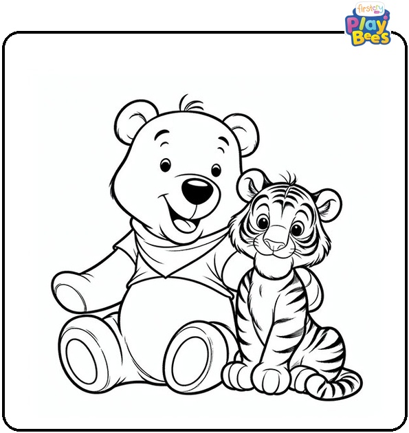 Winnie The Pooh and Tigger Coloring Page Winnie The Pooh and Tigger Coloring Page