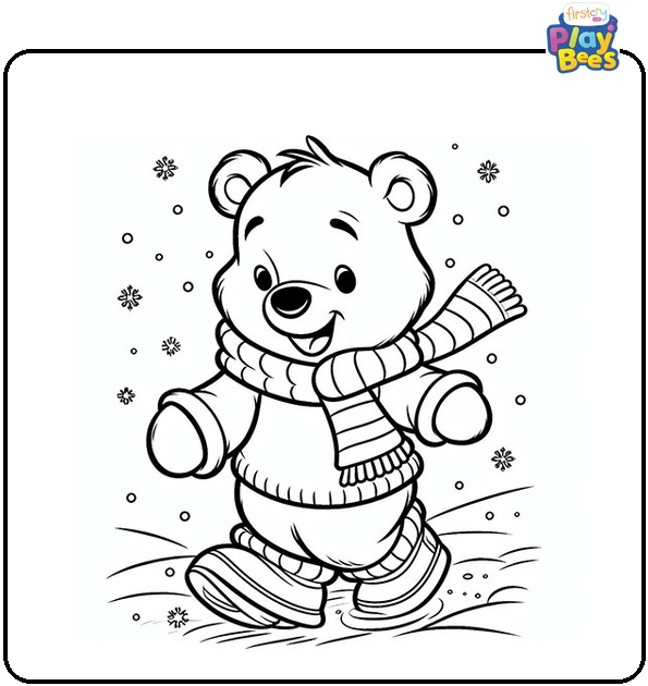 Winnie the Pooh Winter Coloring Page Winnie the Pooh Winter Coloring Page