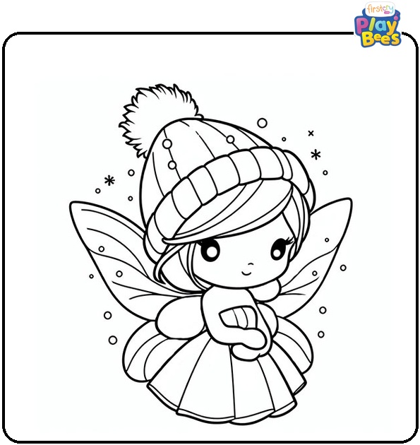 Winter Fairy Coloring Page Winter Fairy Coloring Page