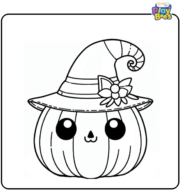 Wizard Pumpkin Lantern Coloring Page