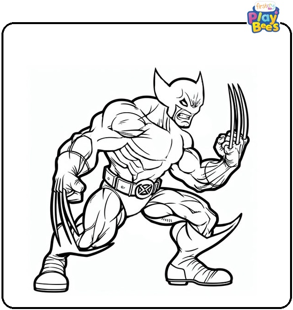 Wolverine Superhero Coloring Page