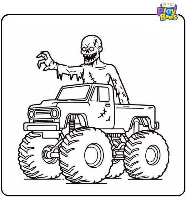 Zombie Monster Truck Coloring Page Zombie Monster Truck Coloring Page