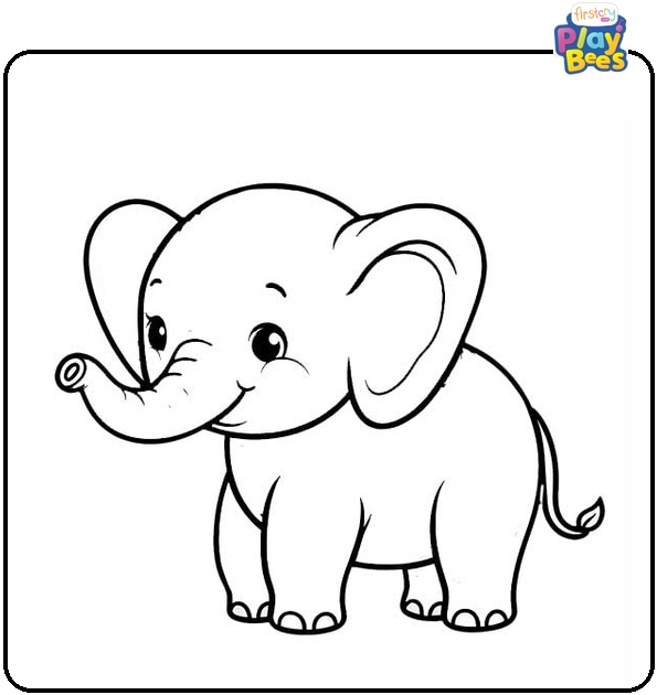 Baby Elephant Coloring Page