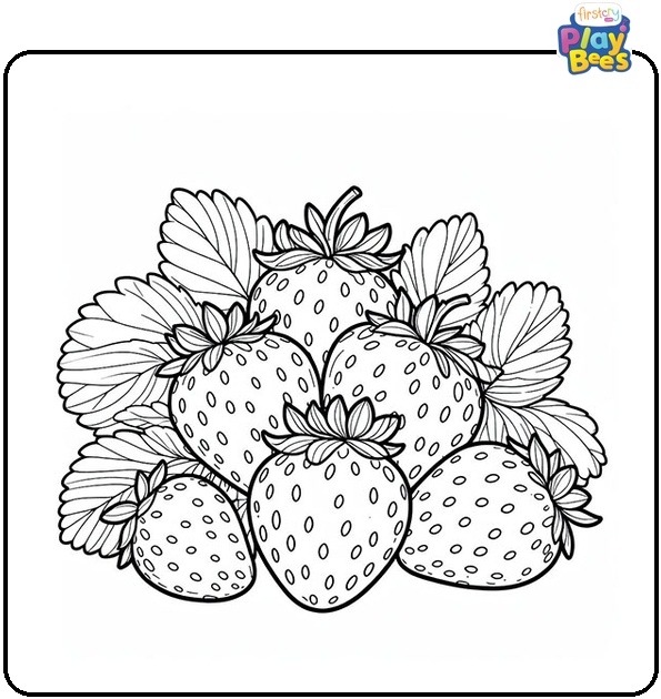 A Bunch of Strawberries Coloring Page