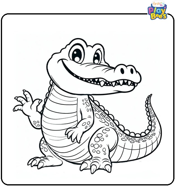 A Scary Alligator Coloring Page A Scary Alligator Coloring Page