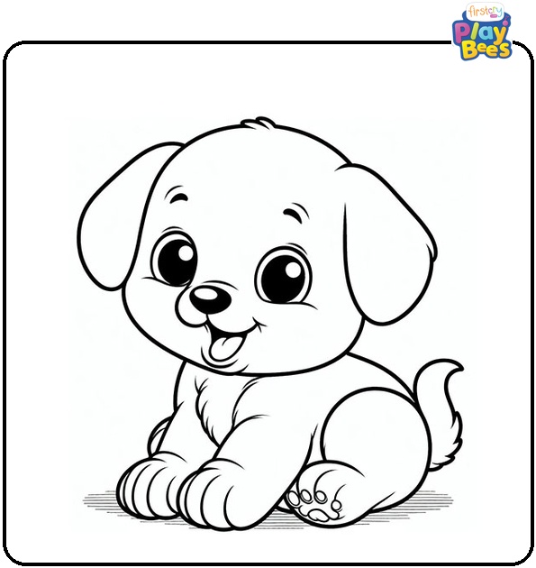 Adorable Puppy Coloring Page Adorable Puppy Coloring Page