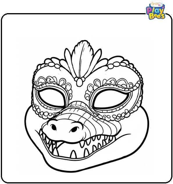 Alligator Mask Coloring Page Alligator Mask Coloring Page