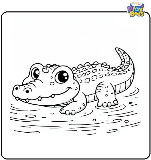 Alligator In A Water Coloring Page Alligator In A Water Coloring Page