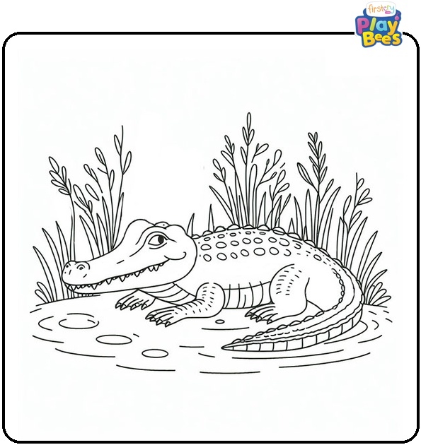 Alligator Natural Habitat Coloring Page Alligator Natural Habitat Coloring Page
