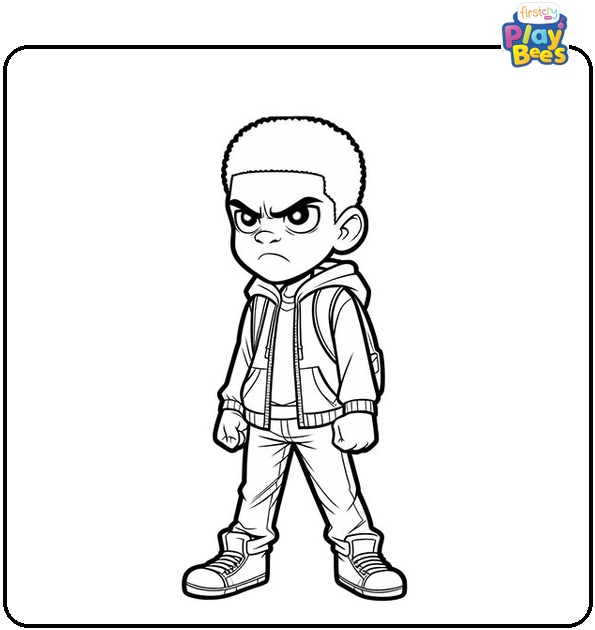 Angry Miles Morales Coloring Page