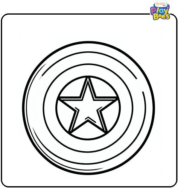 Captain America's Shield Coloring Page