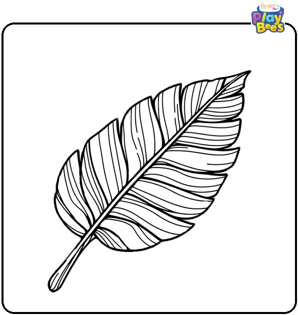 Banana Leaf Coloring Page Banana Leaf Coloring Page