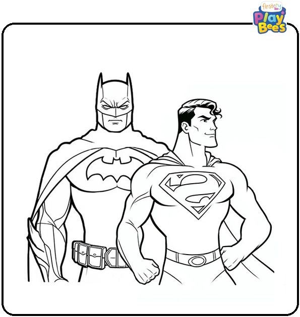 Batman and Superman Coloring Page