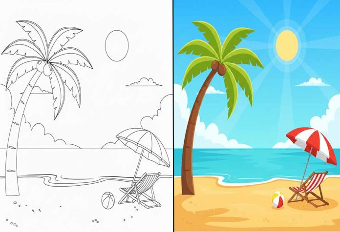 Beach Coloring Pages – Free Printable Sheets & Images