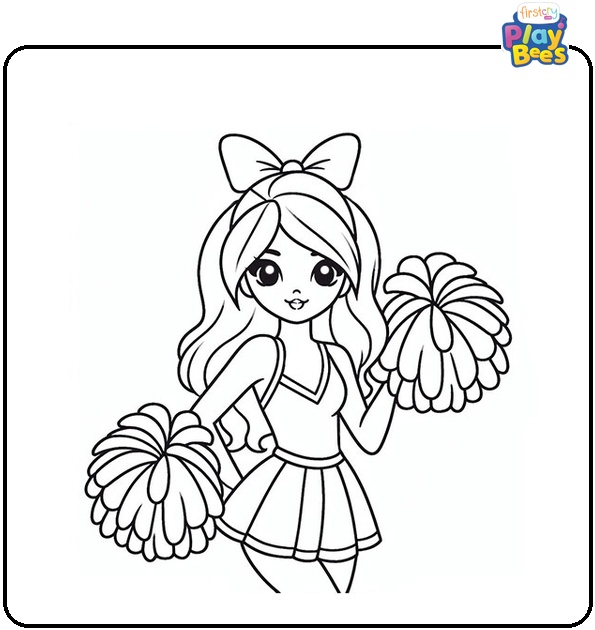 Beautiful Cheerleader Coloring Page
