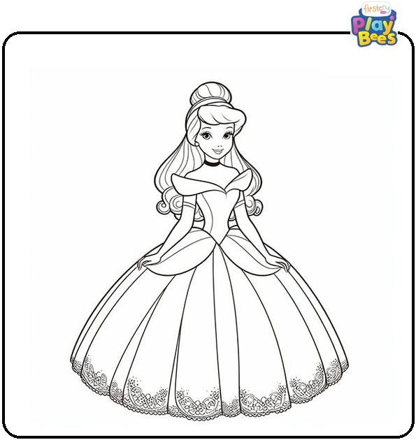 Beautiful Cinderella Coloring Page Beautiful Cinderella Coloring Page