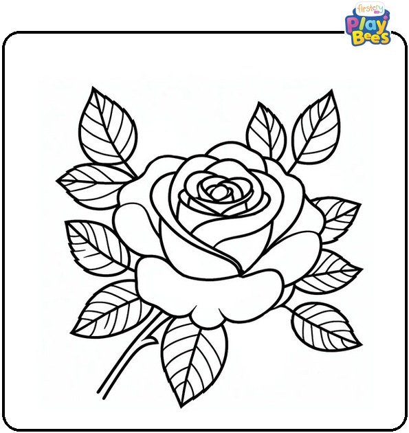 Beautiful Rose Coloring Page