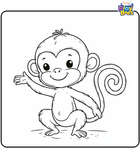 Big Monkey Coloring Page Big Monkey Coloring Page