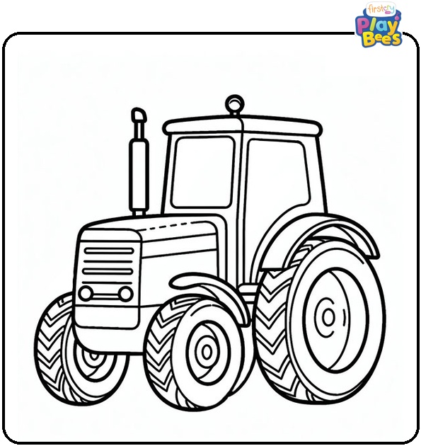 Big Tractor Coloring Page