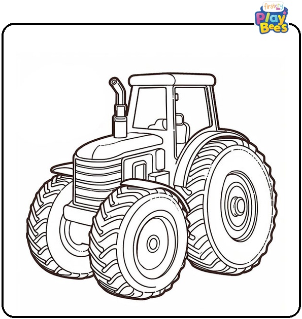 Big Wheel Tractor Coloring Page