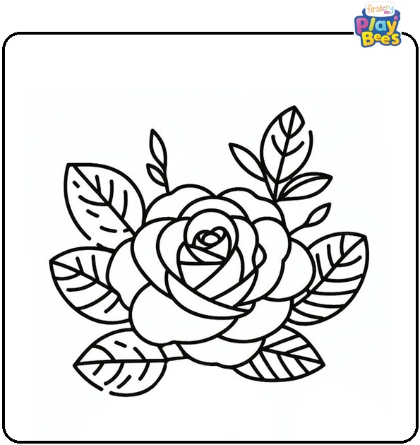 Blooming Rose Coloring Page