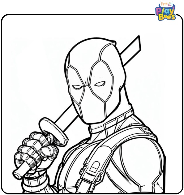 Bold Deadpool Coloring Page