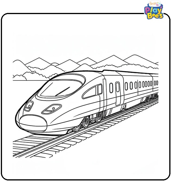 Bullet Train Coloring Page