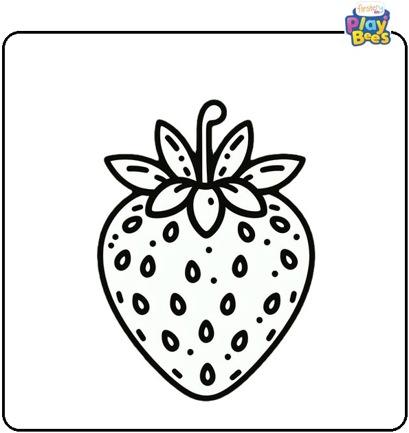 Cartoon Strawberry Coloring Page