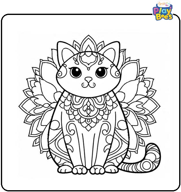 Cat Mandala Coloring Page Cat Mandala Coloring Page