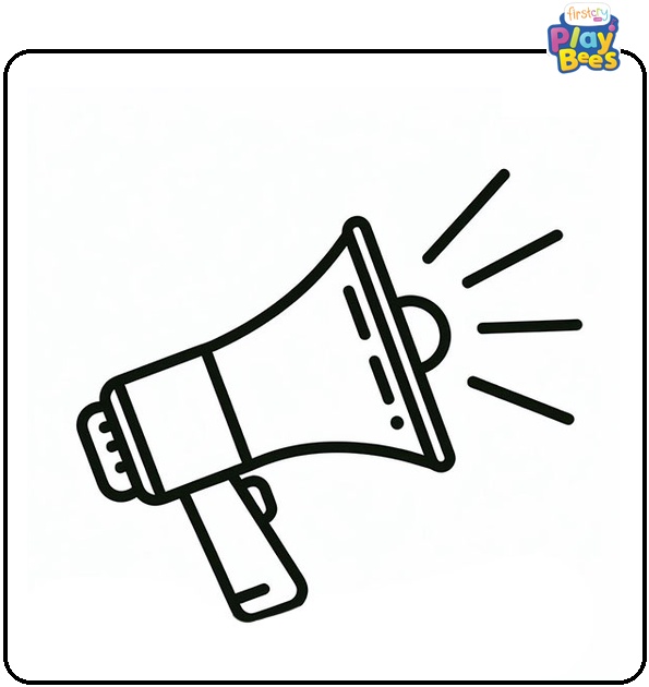 Cheer Megaphone Coloring Page