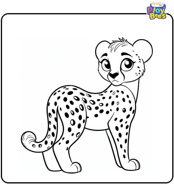 Cheetah Looking Back Coloring Page Cheetah Looking Back Coloring Page