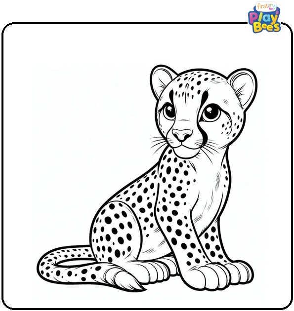 Cheetah Looking Forward Coloring Page Cheetah Looking Forward Coloring Page