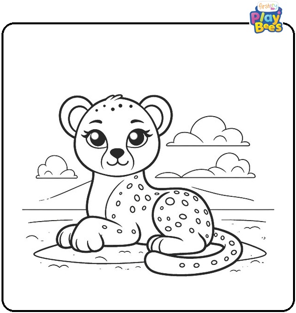 Cheetah Resting By The Sea Coloring Page Cheetah Resting By The Sea Coloring Page