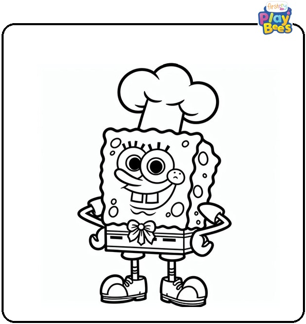 Chef SpongeBob Coloring Page Chef SpongeBob Coloring Page
