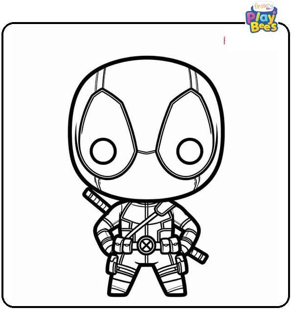 Chibi Deadpool Coloring Page