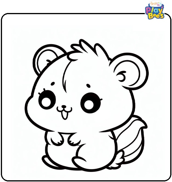 Chibi Hamster Coloring Page Chibi Hamster Coloring Page