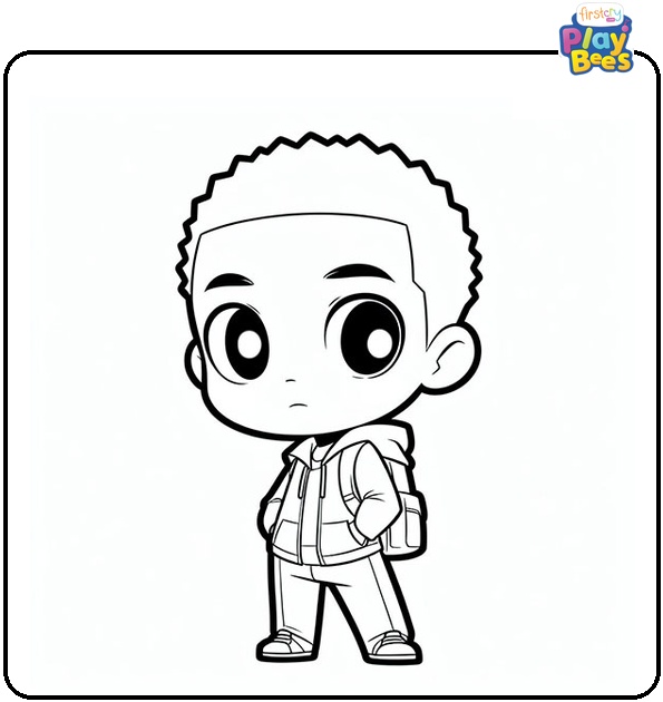 Chibi Miles Morales Coloring Page